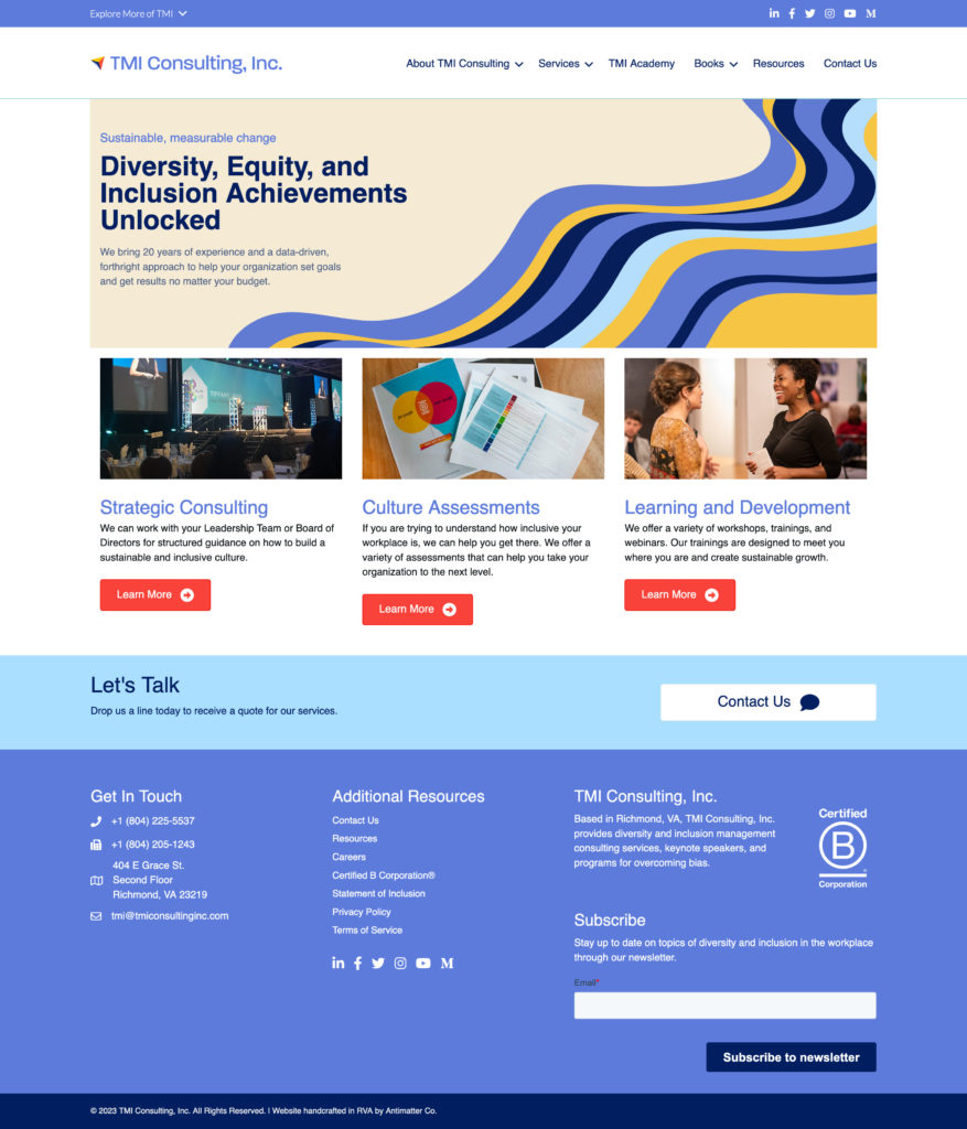 TMI Consulting, Inc., homepage
